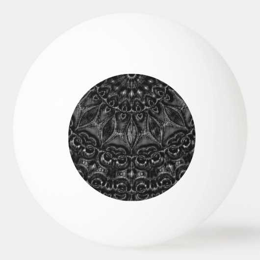 Charcoal Mandala Tischtennisball (Vorderseite)