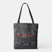 Charcoal Mandala Tote Bag Tasche (Rückseite)