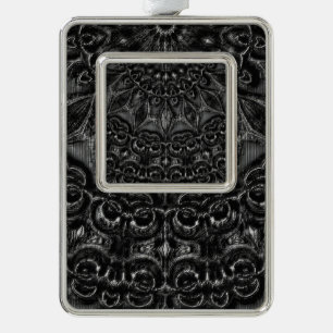 Charcoal Mandala Weihnachtsschmuck Rahmen-Ornament Silber
