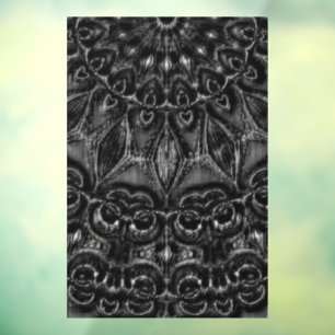 Charcoal Mandala Window Cling Fensteraufkleber