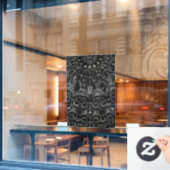 Charcoal Mandala Window Cling Fensteraufkleber (Café-Fenster)