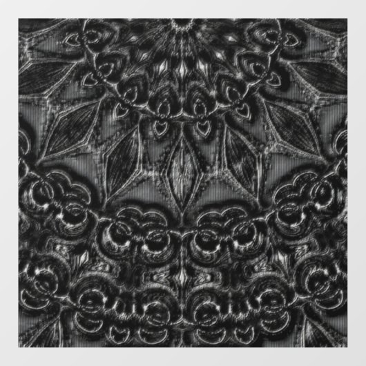 Charcoal Mandala Window Cling Fensteraufkleber (Blatt)