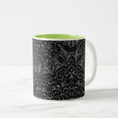 Charcoal Mandala Zweifarbige Tasse (VorderseiteRechts)