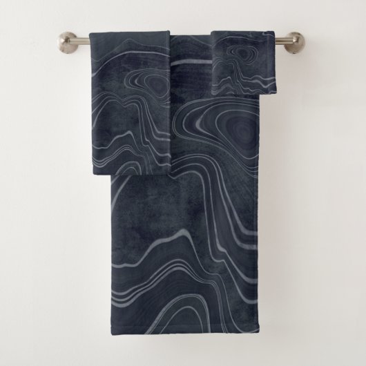CHARCOAL MARBLE BADEZIMMER TOWEL SET (Insitu)