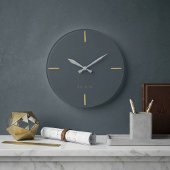 Charcoal Minimalist Architectural - Modern  Große Wanduhr