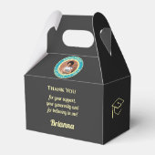 Charcoal Modern Graduation Photo Thank You Geschenkschachtel (Rückseite)
