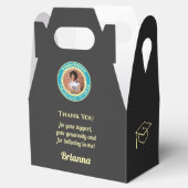 Charcoal Modern Graduation Photo Thank You Geschenkschachtel (Geöffnet)