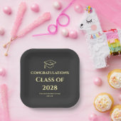 Charcoal Modern Typography Graduation Party Pappteller (Party)