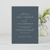 Charcoal Moderne Elegance Chic Hochzeit Einladung (Stehend Vorderseite)