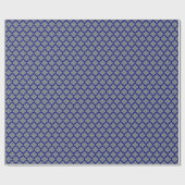 Charcoal Navy Blue marokkanisches Quatrefolienmust Geschenkpapier (Flach)