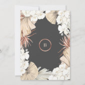 Charcoal Pampas Creme Rose Einladung (Rückseite)