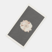 Charcoal Pampas Wreath Cream Boho Monogram Wedding Serviette (Ecke)