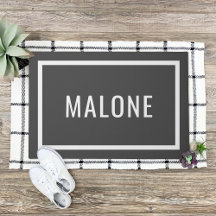 Charcoal, Personalisierter Familienname Doormat
