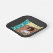 Charcoal Photo Modern Graduation Cap Party Pappteller (Gewinkelt)