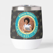 Charcoal Photo Modern Graduation Gift Tumbler (Vorderseite)