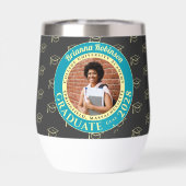 Charcoal Photo Modern Graduation Gift Tumbler (Rückseite)