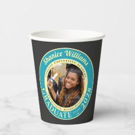 Charcoal Photo Modern Graduation Party Pappbecher