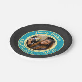 Charcoal Photo Modern Graduation Party Pappteller (Schrägansicht)