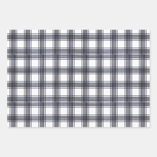 Charcoal Plaid & Christmas Wishes Script Geschenkpapier Set (Vorderseite 3)