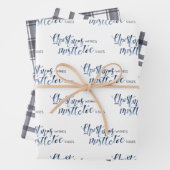 Charcoal Plaid & Christmas Wishes Script Geschenkpapier Set (Beispiel)