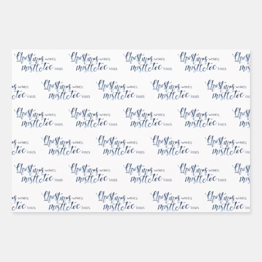 Charcoal Plaid & Christmas Wishes Script Geschenkpapier Set (Vorderseite)