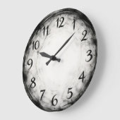 Charcoal Rhythm — Abstract Große Wanduhr (Winkel)