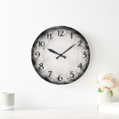 Charcoal-Rhythmus — Abstrakt Große Wanduhr (Zuhause)
