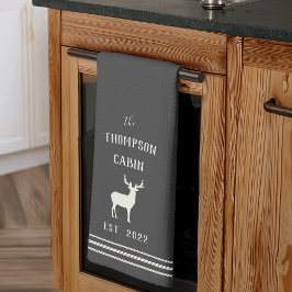 Charcoal Rustic Deer Personalisiert Geschirrtuch