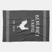 Charcoal Rustic Hühner Personalisierte Bezeichnung Geschirrtuch (Horizontal)