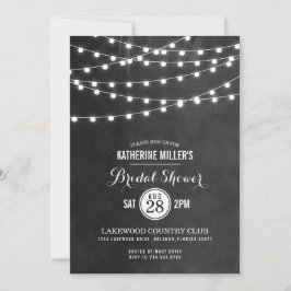 Charcoal String Lights Bridal Dusche Einladung