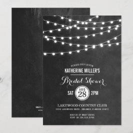 Charcoal String Lights Bridal Dusche Einladung