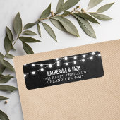 Charcoal String Lights Hochzeitadresse Labels