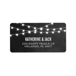 Charcoal String Lights Hochzeitadresse Labels Adressaufkleber