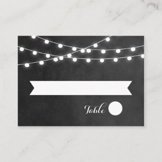 Charcoal String Lights Hochzeitskarten Platzkarte