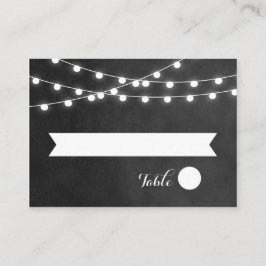 Charcoal String Lights Hochzeitskarten Platzkarte