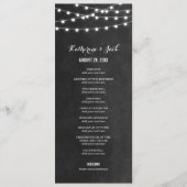Charcoal String Lights Hochzeitsprogramm Programm (Vorderseite)