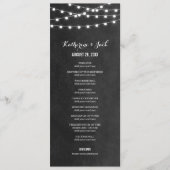 Charcoal String Lights Hochzeitsprogramm Programm (Vorderseite)