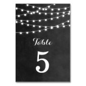Charcoal String Lights Hochzeitsstimmung Tischnumm Tischnummer (Vorderseite)