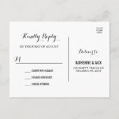 Charcoal String Lights Wedding RSVP Postcard Einladungspostkarte (Rückseite)