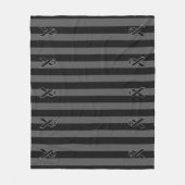 Charcoal Stripes Style Black Ribbon Awareness Fleecedecke (Vorderseite)