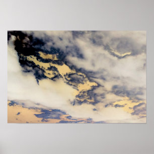 Charcoal Vanilla Clouds Poster