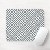 Charcoal White Med Griechischer Schlüssel Diag T M Mousepad (Mit Mouse)