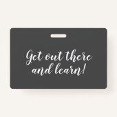 Charcoal Zickzack Homeschool Student ID Abzeichen Ausweis (Rückseite)