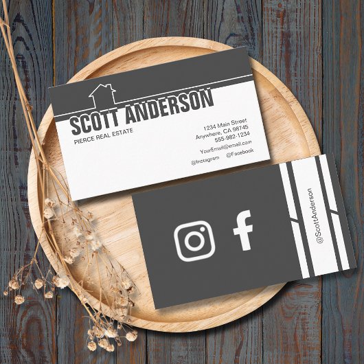 Charcoal Zuhause Icon Social Media Visitenkarte