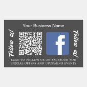 Charcograu Firmenname qr Code Facebook Rechteckiger Aufkleber (Vorderseite)
