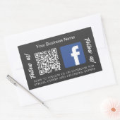 Charcograu Firmenname qr Code Facebook Rechteckiger Aufkleber (Umschlag)