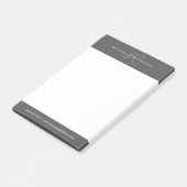 Charcogray-Elegant-Minimalistisch-Monogram-Logo Post-it Klebezettel (angewinkelt)