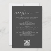 Charcogray in einem Hochzeitcode QR-Code Einladung (Rückseite)