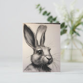 Charcohrabbit Sketch Postkarte (Stehend Vorderseite)