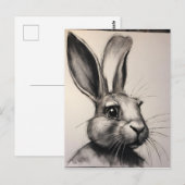 Charcohrabbit Sketch Postkarte (Vorne/Hinten)